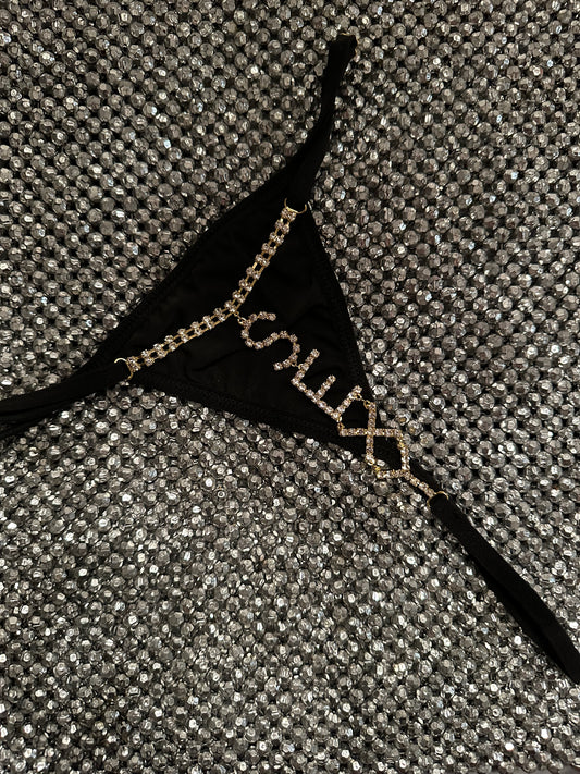 Black Sexy Jewel Panties (RTS)